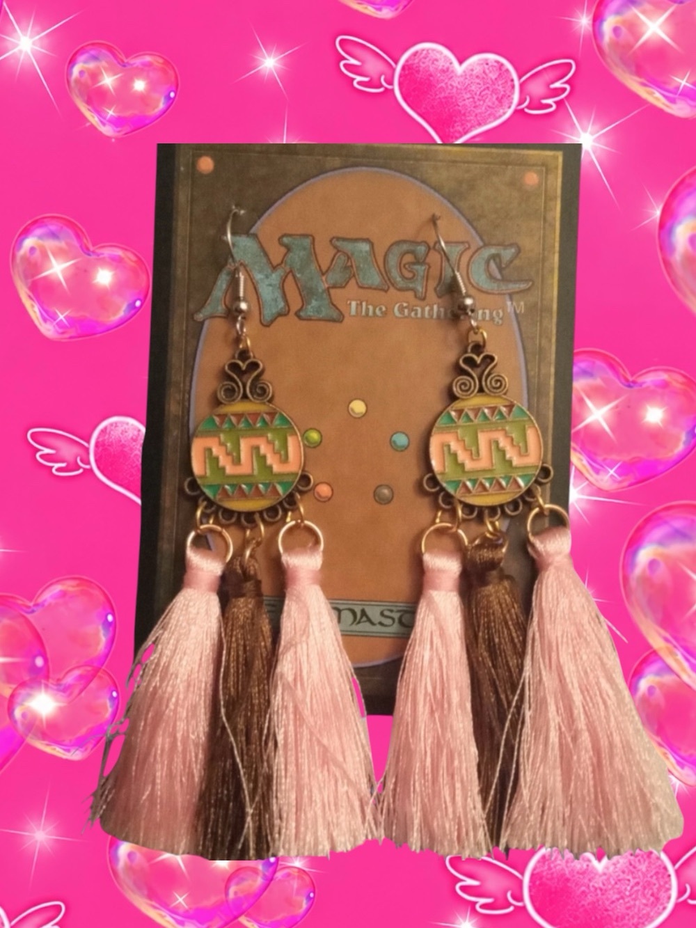 Pink Bohemian earrings